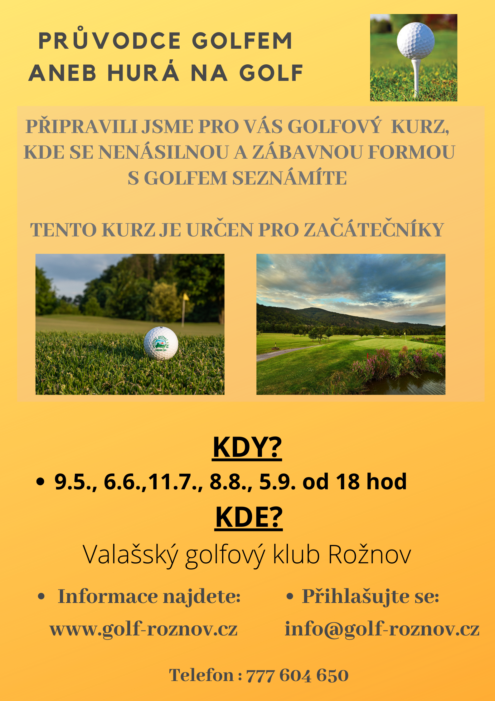 Průvodce golfem - pro začátečníky